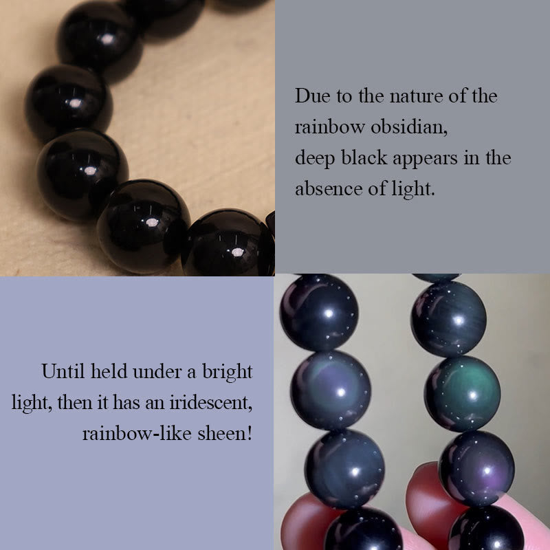 EverestArtstudios Rainbow Obsidian Copper Inner Peace Healing Double Layer Bracelet