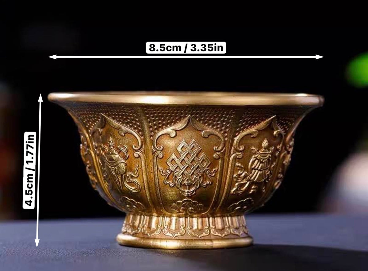 Handcrafted Copper Brass Offering Bowl Tibetan Buddhist Altar Cup for Rituals Meditation Incense Offerings