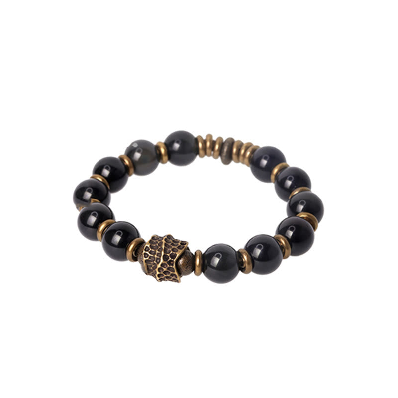 EverestArtstudios Rainbow Obsidian Copper Love Healing Bracelet