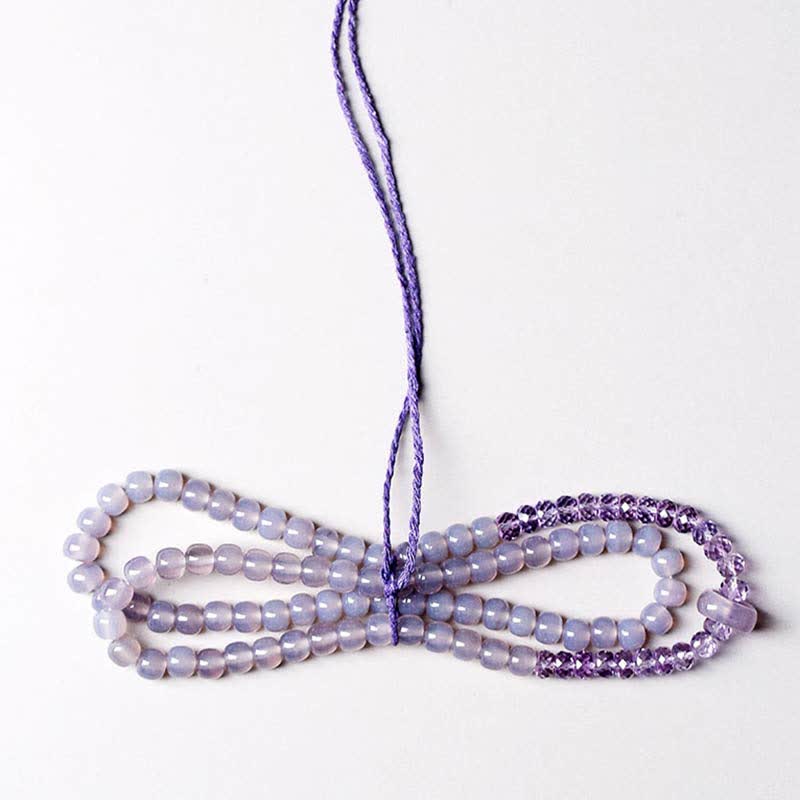 EverestArtstudios Natural Amethyst Crystal Meditation Healing Bracelet