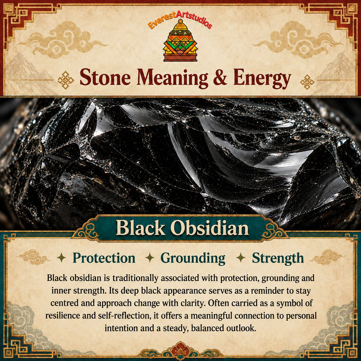 EverestArtstudios black obsidian meaning and symbolism