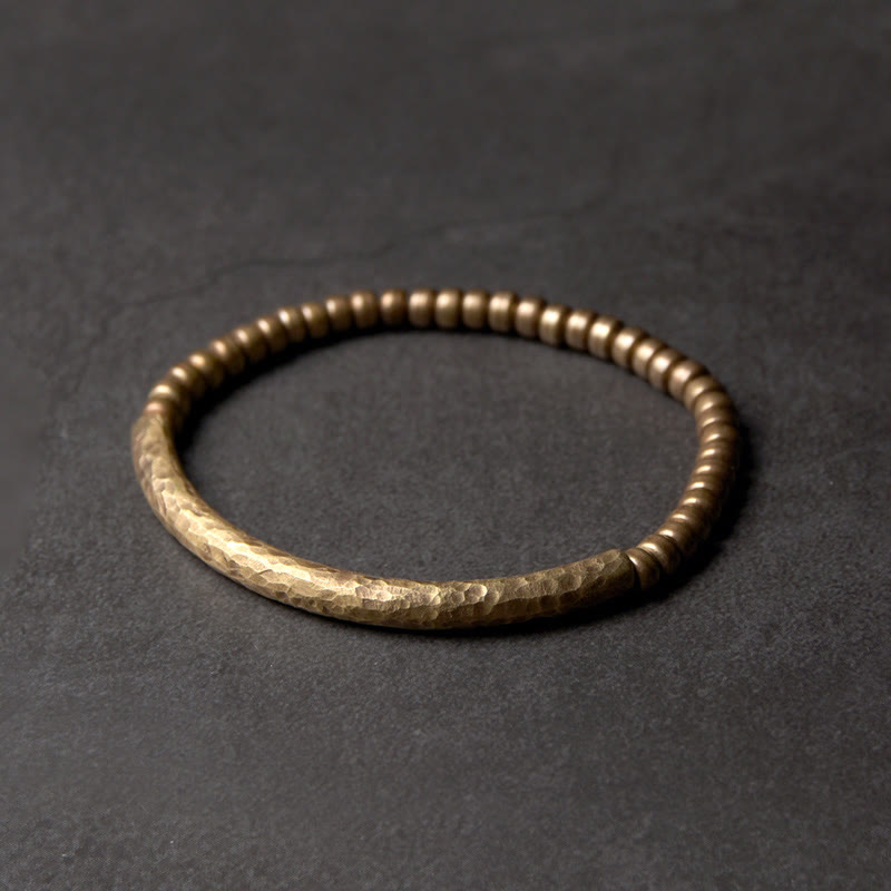 EverestArtStudios Minimalist Copper Brass Bead Fortune Prosperity Bracelet