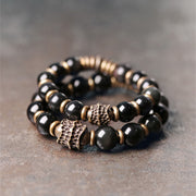 EverestArtstudios Rainbow Obsidian Copper Love Healing Bracelet