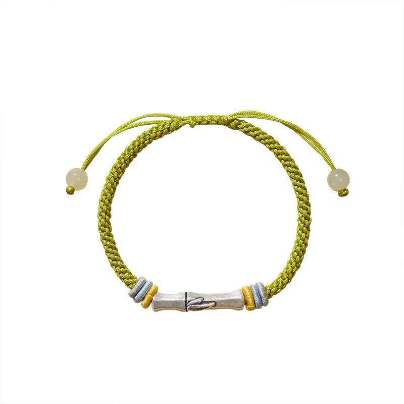 EverestArtStudios 999 Sterling Silver Red String Bamboo Enlightenment Bracelet