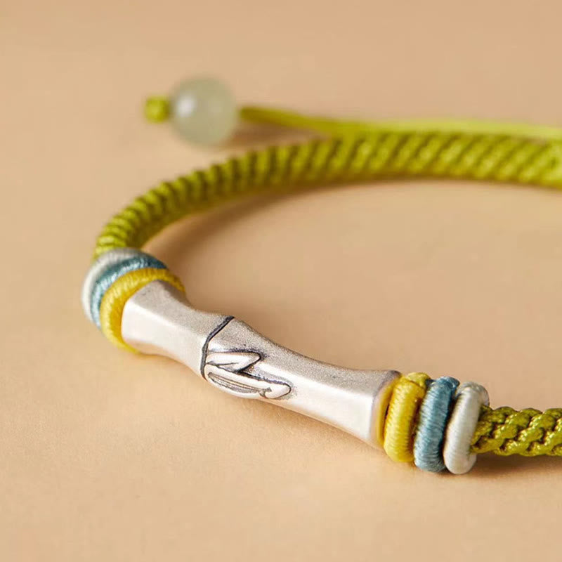 EverestArtStudios 999 Sterling Silver Red String Bamboo Enlightenment Bracelet