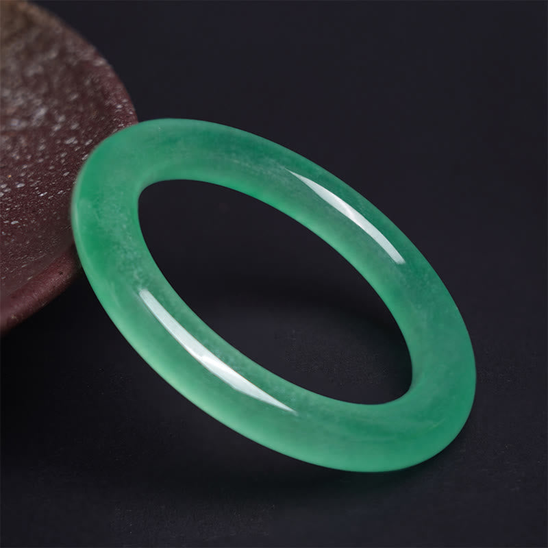EverestArtstudios Natural Jade Luck Prosperity Bracelet Bangle