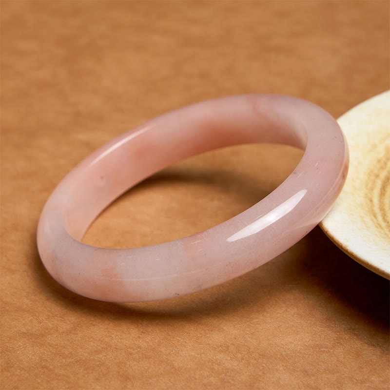 EverestArtstudios Pink Golden Silk Jade Wealth Luck Bracelet Bangle