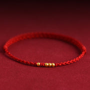 EverestArtStudios 999 Gold Beads Fortune Braided Protection Couple Bracelet