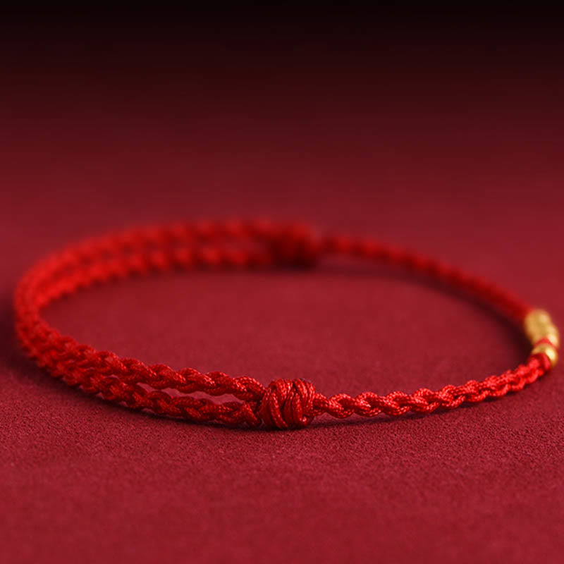 EverestArtStudios 999 Gold Beads Fortune Braided Protection Couple Bracelet
