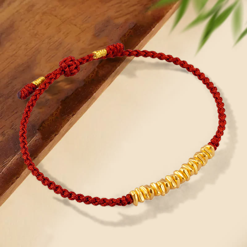 EverestArtStudios 999 Gold Small Gold Pieces Design Handmade Protection Braided Rope Bracelet