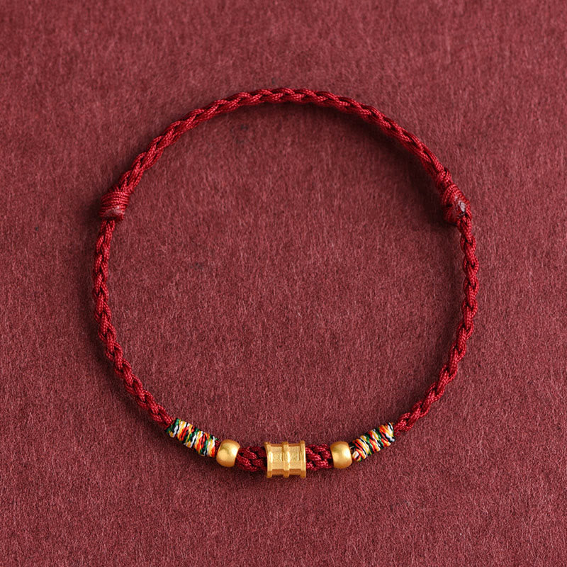 EverestArtStudios 999 Gold Small Bucket Shape Design Handmade Luck Braided Rope Bracelet Anklet