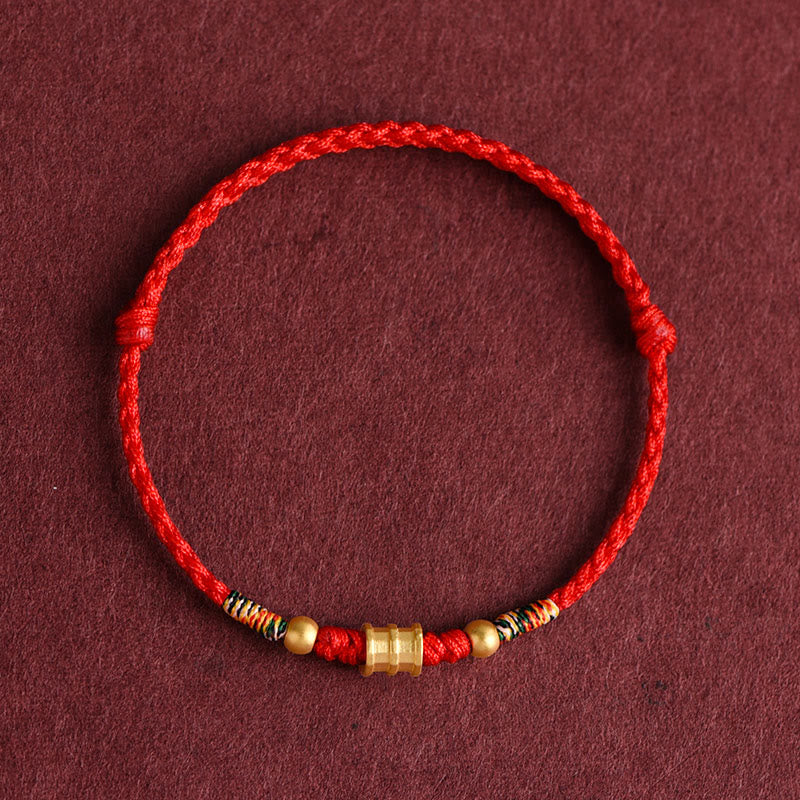 EverestArtStudios 999 Gold Small Bucket Shape Design Handmade Luck Braided Rope Bracelet Anklet