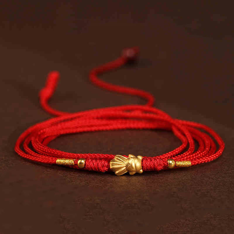 EverestArtStudios 999 Solid Gold Red String Waist Chain