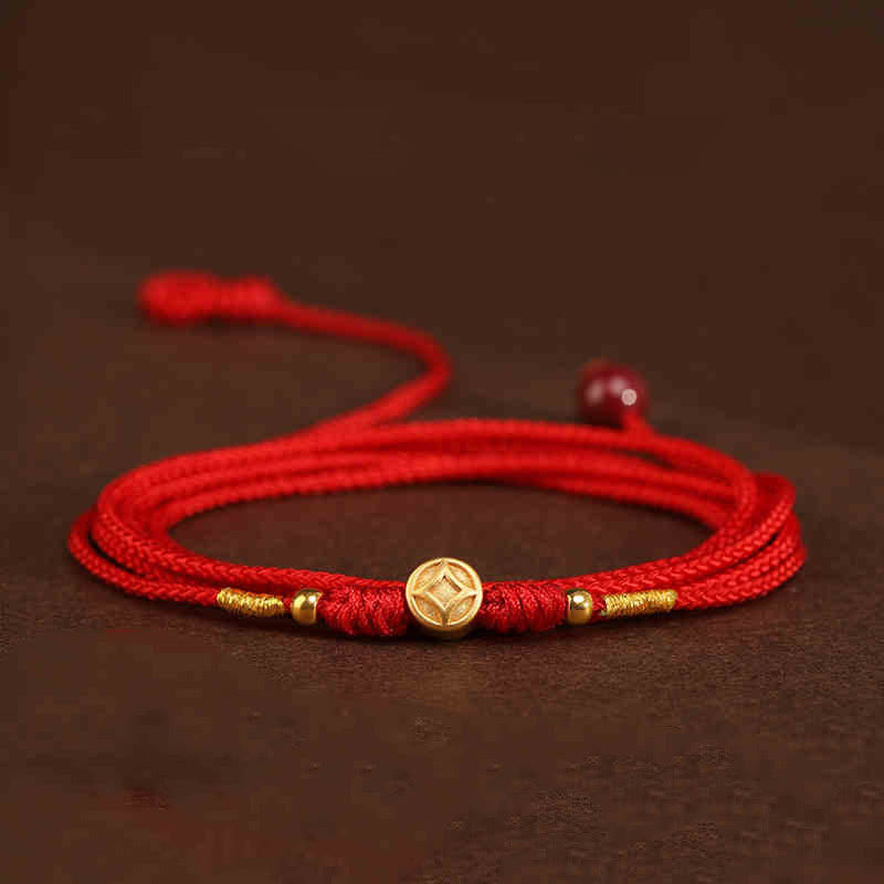 EverestArtStudios 999 Solid Gold Red String Waist Chain
