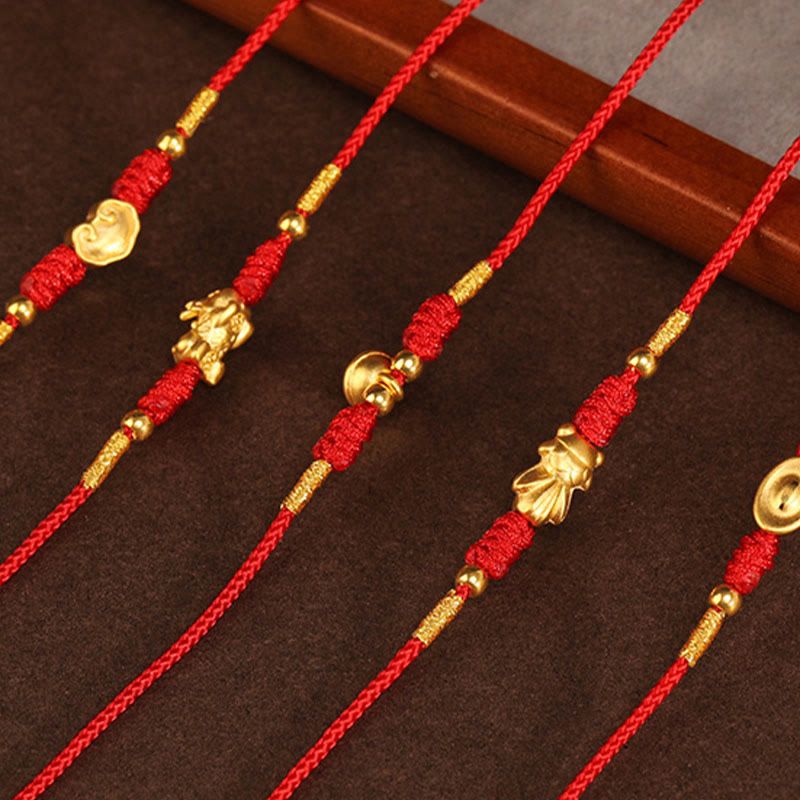 EverestArtStudios 999 Solid Gold Red String Waist Chain