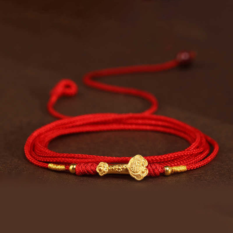 EverestArtStudios 999 Solid Gold Red String Waist Chain