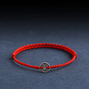EverestArtStudios 925 Sterling Silver Five Emperor Coins Red String Protection Luck Braided Bracelet Anklet