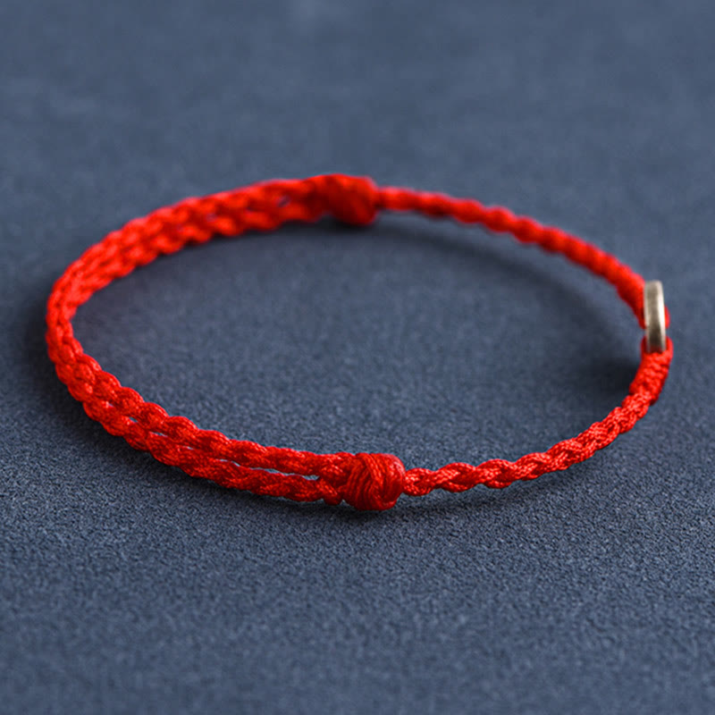 EverestArtStudios 925 Sterling Silver Five Emperor Coins Red String Protection Luck Braided Bracelet Anklet