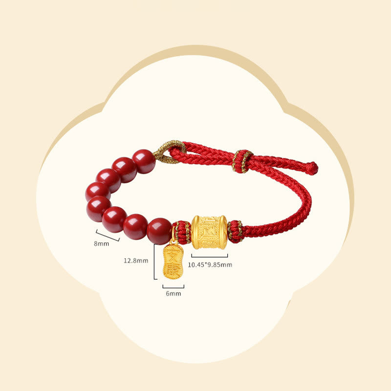 EverestArtStudios 999 Sterling Silver Six True Words Om Mani Padme Hum Cinnabar Blessing String Bracelet