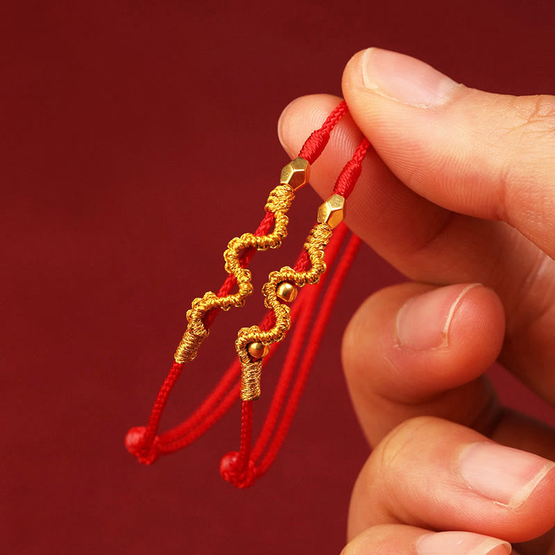 EverestArtStudios 999 Gold Year of the Snake Handmade Fortune Strength Braided Bracelet Anklet