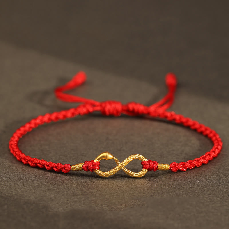 EverestArtStudios 999 Gold Year of the Snake Eternal Endless Knot Infinity Handmade Luck Bracelet