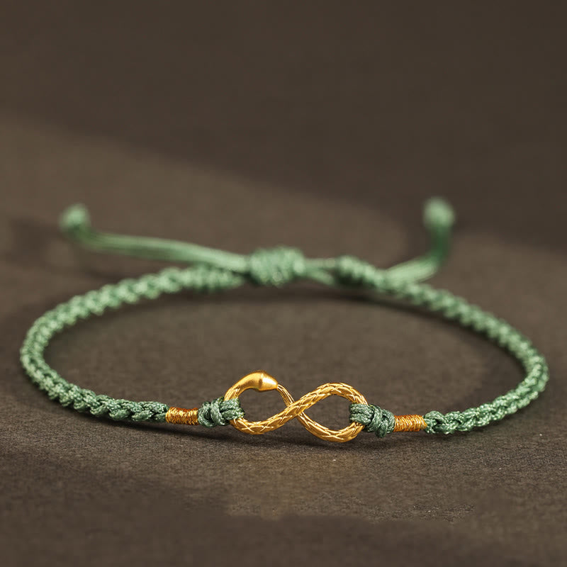 EverestArtStudios 999 Gold Year of the Snake Eternal Endless Knot Infinity Handmade Luck Bracelet