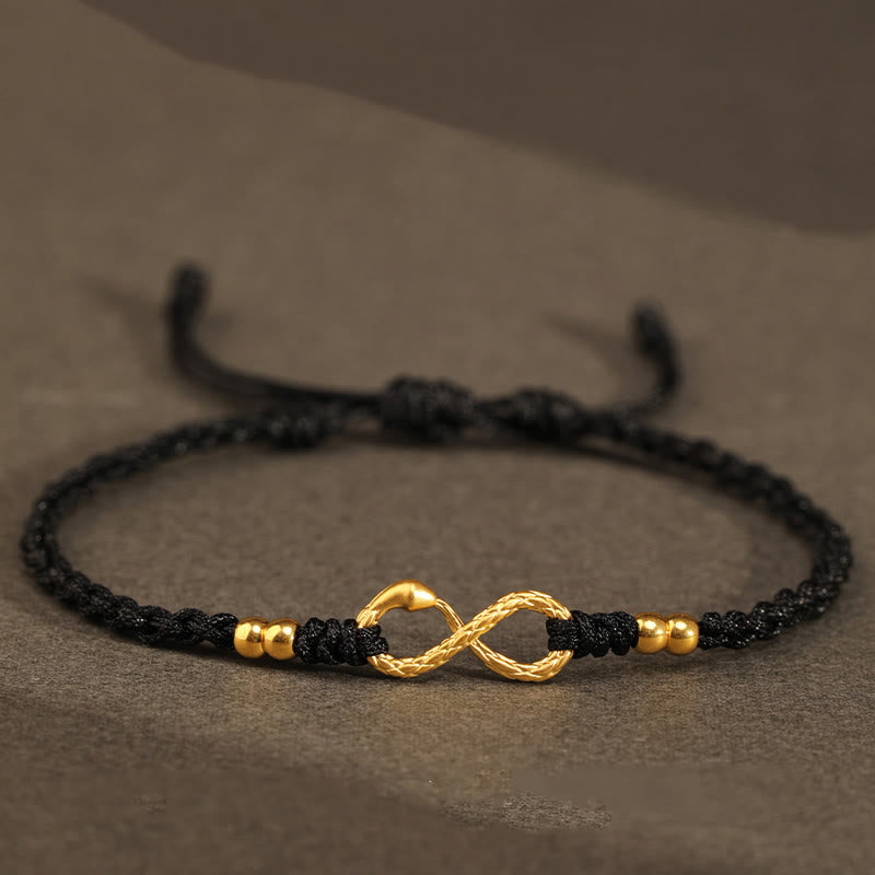 EverestArtStudios 999 Gold Year of the Snake Eternal Endless Knot Infinity Handmade Luck Bracelet