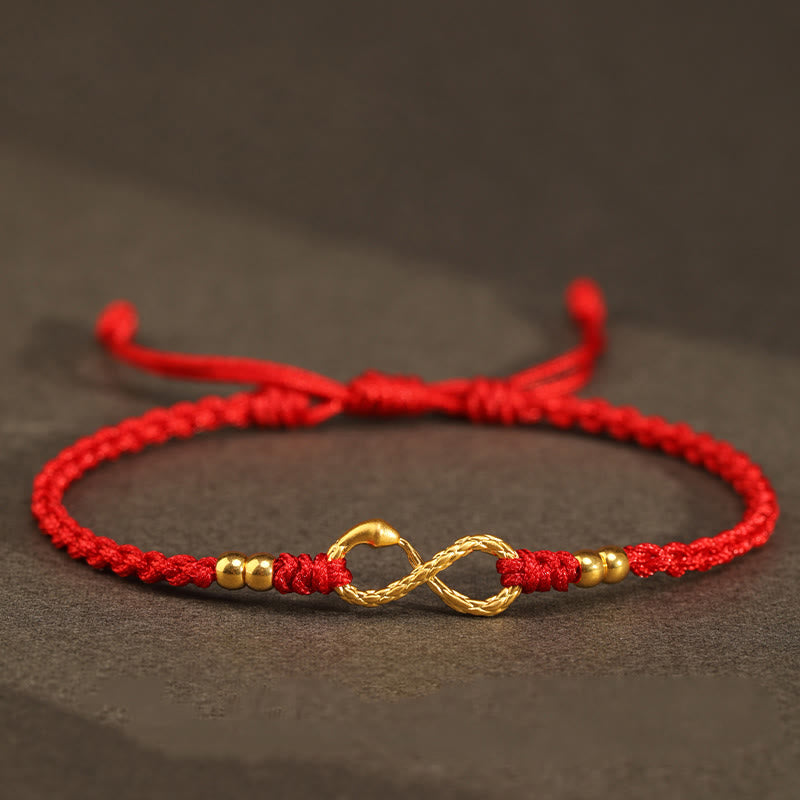 EverestArtStudios 999 Gold Year of the Snake Eternal Endless Knot Infinity Handmade Luck Bracelet