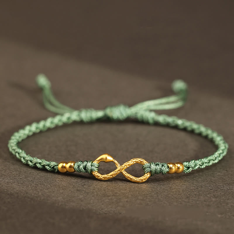 EverestArtStudios 999 Gold Year of the Snake Eternal Endless Knot Infinity Handmade Luck Bracelet