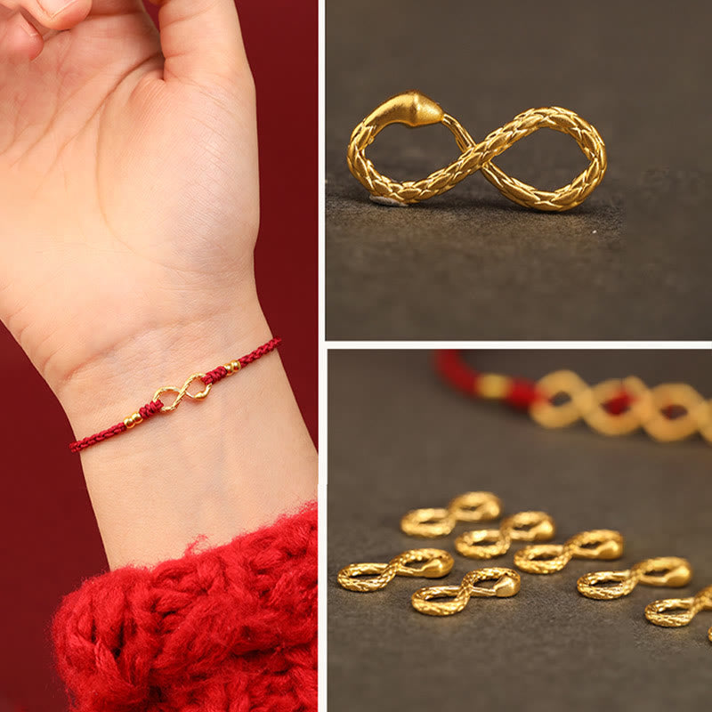 EverestArtStudios 999 Gold Year of the Snake Eternal Endless Knot Infinity Handmade Luck Bracelet