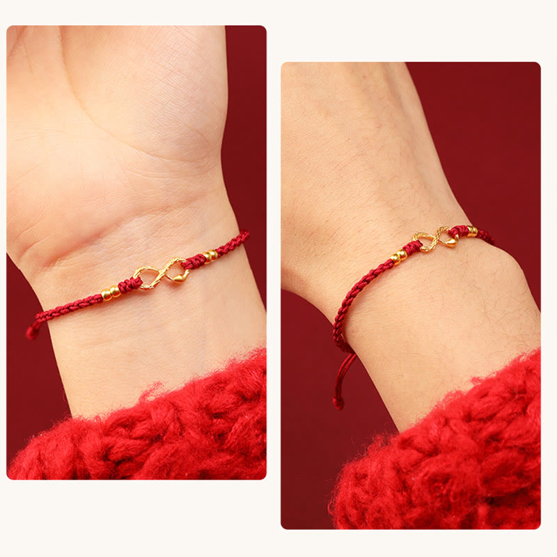 EverestArtStudios 999 Gold Year of the Snake Eternal Endless Knot Infinity Handmade Luck Bracelet