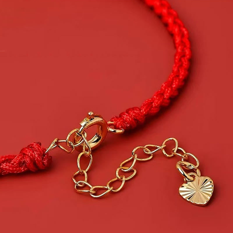 EverestArtStudios Scarlet Cord 925 Sterling Silver Five Pathways Deity Of Wealth Linking Wristband