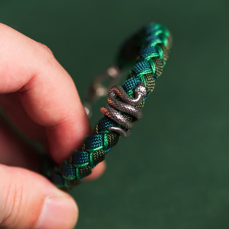 EverestArtStudios Year of the Snake 999 Sterling Silver String Protection Braided Bracelet