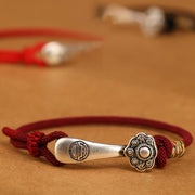 EverestArtStudios 999 Pure Silver Ruyi Sceptre Cord Protection Woven Bracelet