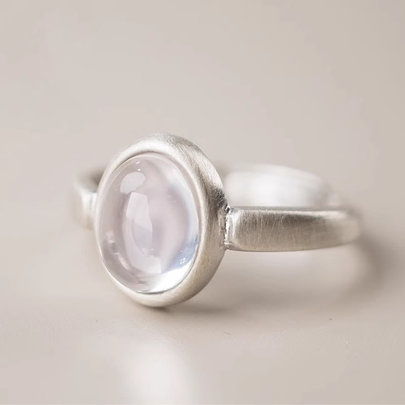 EverestArtstudios Natural 925 Sterling Silver Pink Crystal Adjustable Warmth Ring