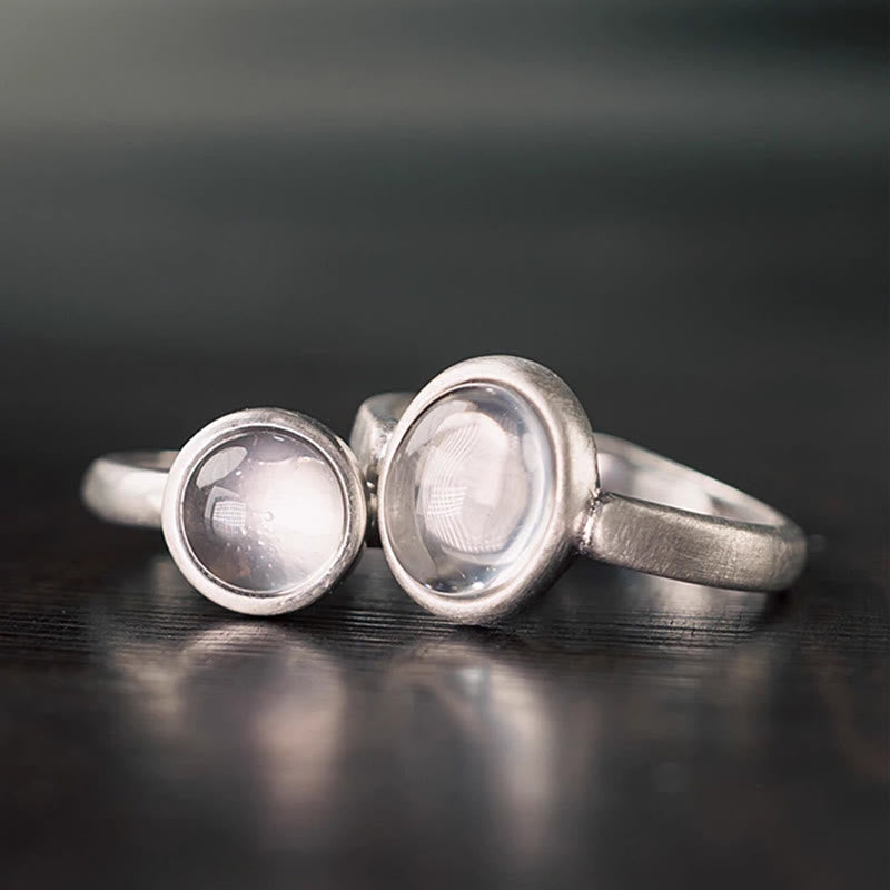 EverestArtstudios Natural 925 Sterling Silver Pink Crystal Adjustable Warmth Ring