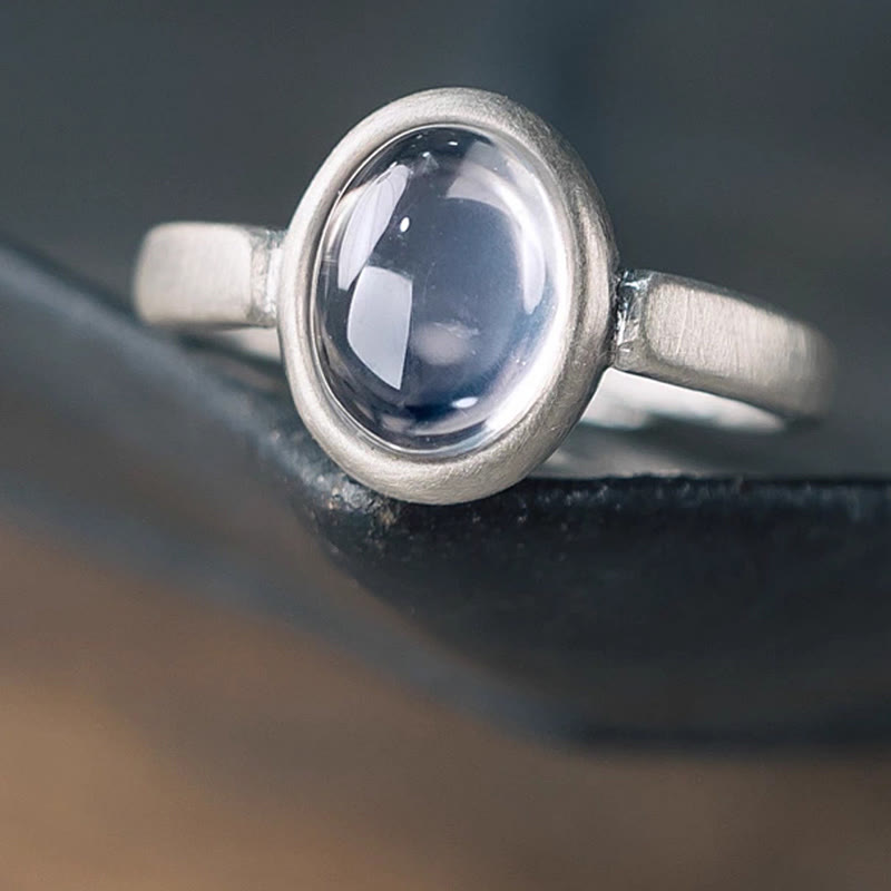 EverestArtstudios Natural 925 Sterling Silver Pink Crystal Adjustable Warmth Ring