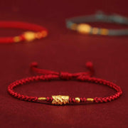 EverestArtStudios 999 Gold Fortune Defense Carp Artisanal Woven Cord Bangle