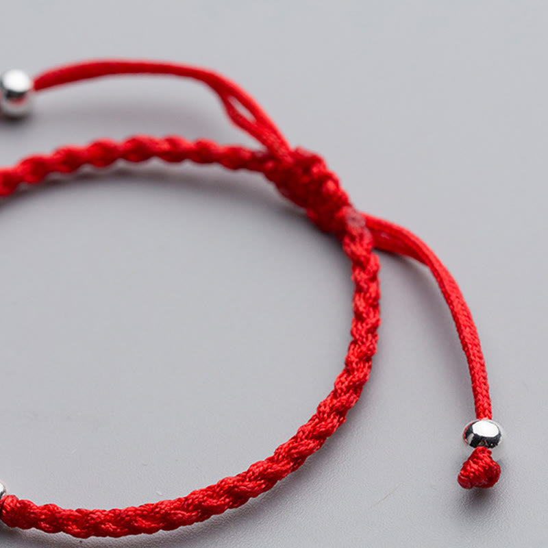EverestArtStudios 925 Sterling Silver Beads Snowflake Elephant Red String Luck Bracelet