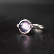 EverestArtstudios Natural 925 Sterling Silver Amethyst Adjustable Balance Ring
