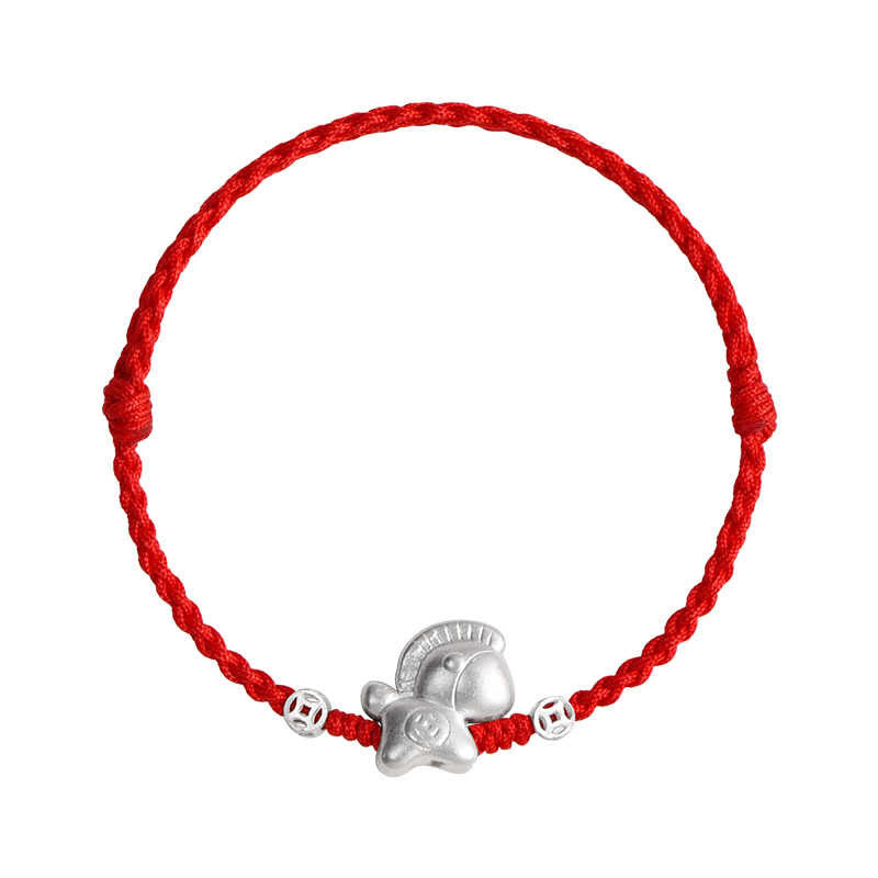 EverestArtStudios Year of the Horse 999 Sterling Silver Copper Coins Luck Rope Braided Bracelet Anklet