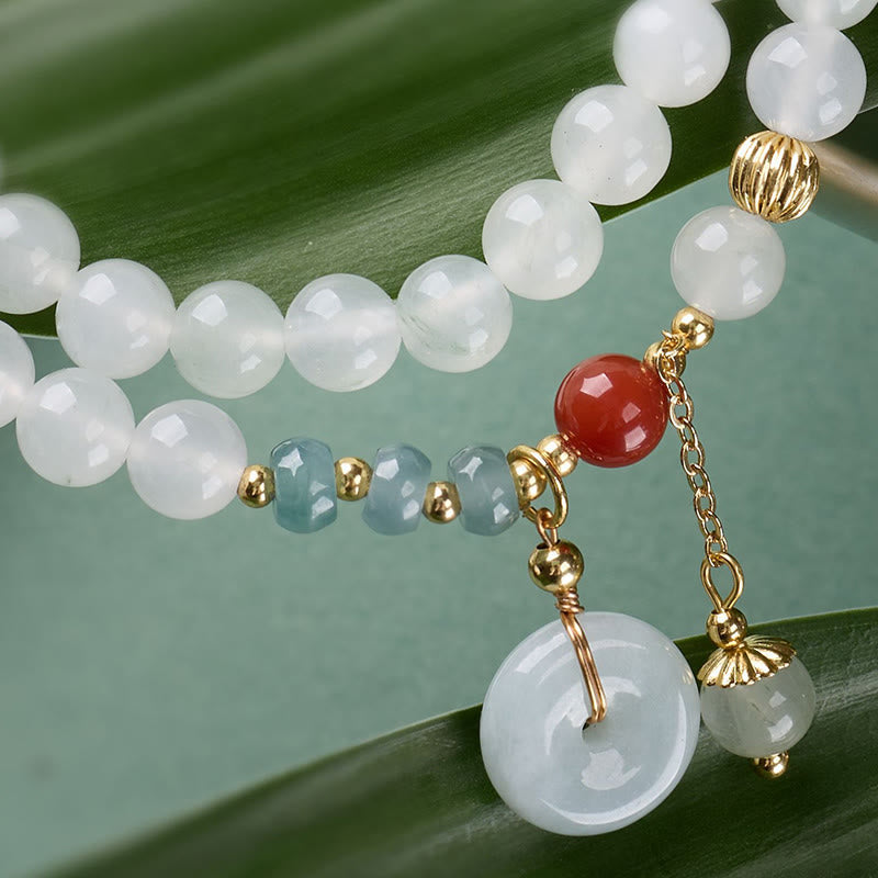 EverestArtstudios Jade Peace Buckle Luck Abundance Double Wrap Bracelet