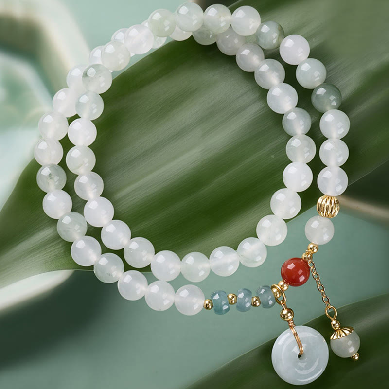EverestArtstudios Jade Peace Buckle Luck Abundance Double Wrap Bracelet