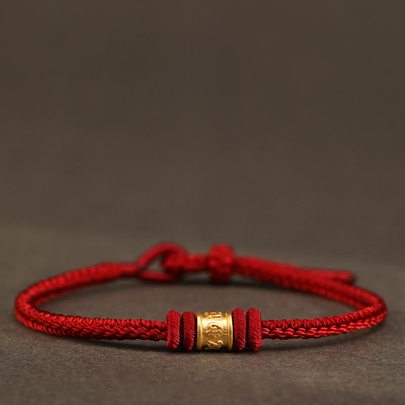 EverestArtStudios Tibetan Handmade 999 Gold Om Mani Padme Hum Fortune Protection Bracelet