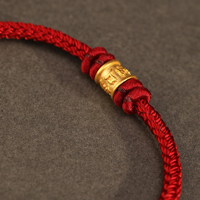 EverestArtStudios Tibetan Handmade 999 Gold Om Mani Padme Hum Fortune Protection Bracelet