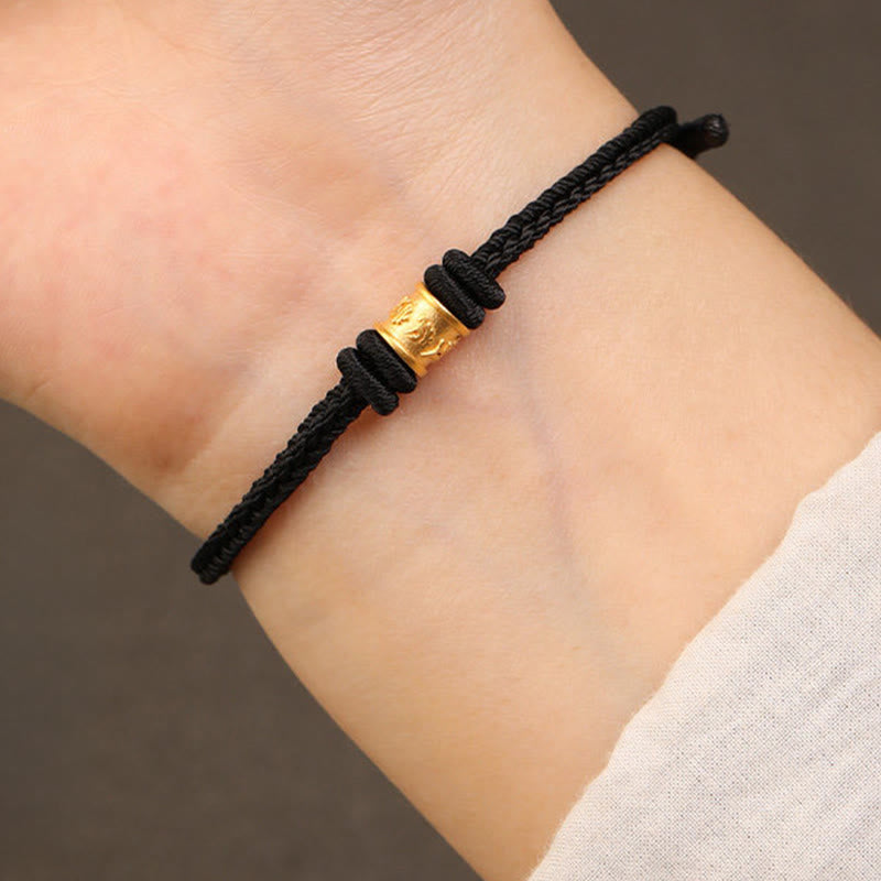 EverestArtStudios Tibetan Handmade 999 Gold Om Mani Padme Hum Fortune Protection Bracelet