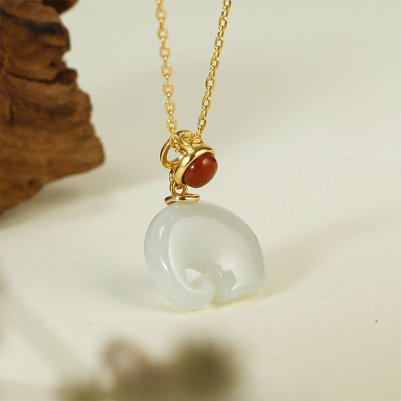 EverestArtstudios Elephant Hetian Jade 925 Sterling Silver Luck Necklace Pendant