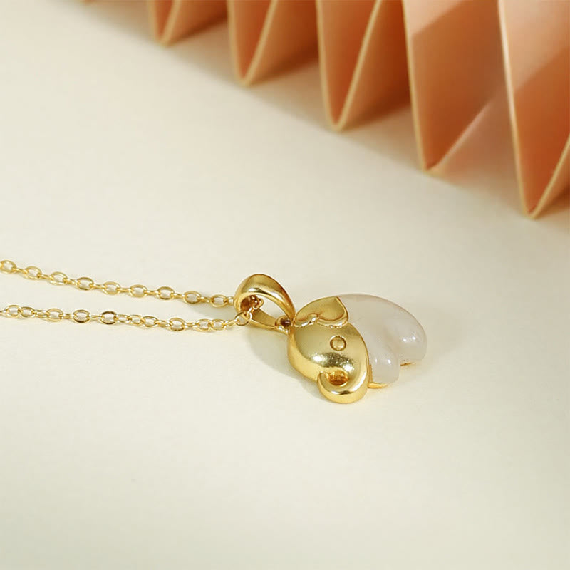 EverestArtstudios Elephant Hetian Jade 925 Sterling Silver Luck Necklace Pendant