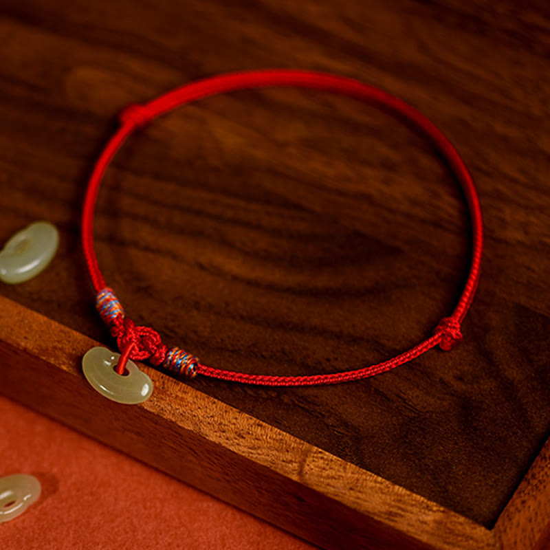 EverestArtstudios Red String Plaited Jade Protection Adjustable Cats Dogs Pet Collar