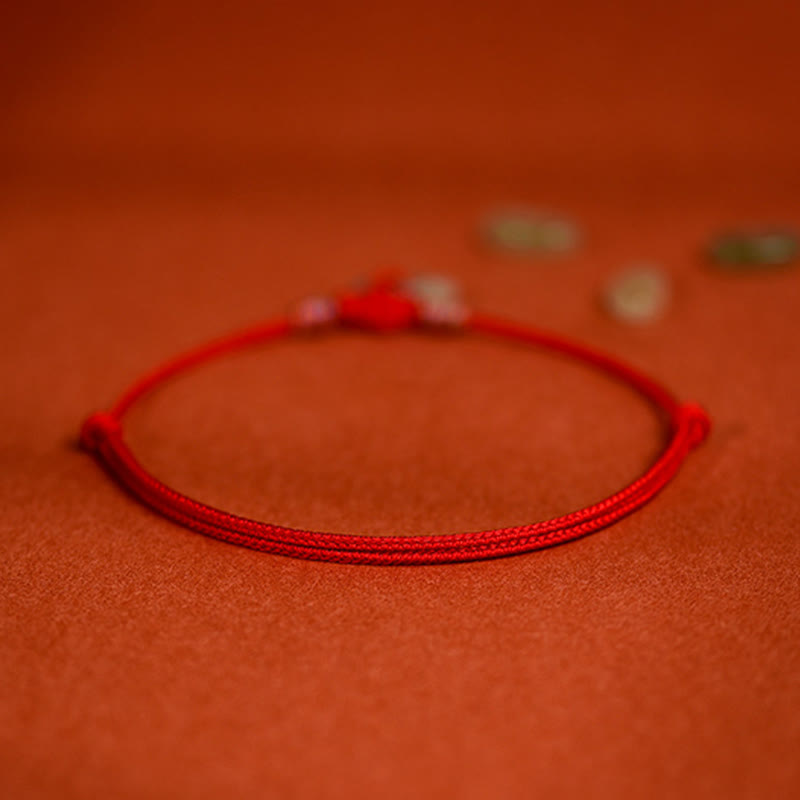 EverestArtStudios Red String Woven Nephrite Guardian Adjustable Cats Dogs Pet Collar